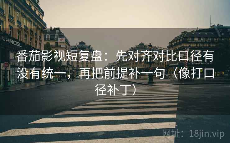 番茄影视短复盘：先对齐对比口径有没有统一，再把前提补一句（像打口径补丁）